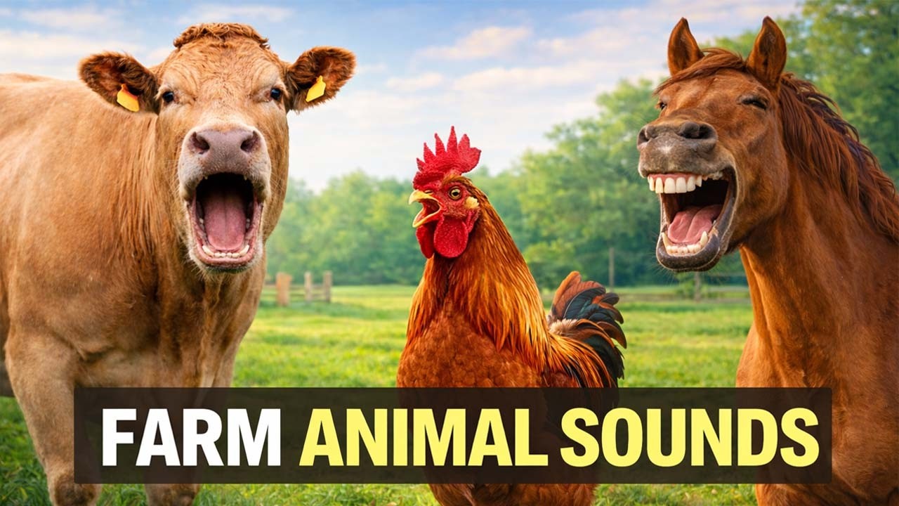 Learn Farm Animal Sounds 🐄 | Cow, Goat, Horse and More | Animals for Kids