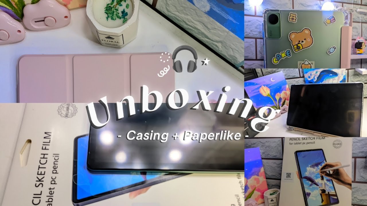 Redmi Pad SE Accessories ๋࣭ ⭑🦋๋࣭ ⭑| Casing + Paperlike tempered glass | Terbaru 2024 | alyapril ୧⍤⃝💐