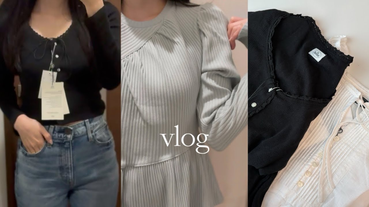 vlog｜春服いろいろ購入品,basement,adam et rope,社会人の休日,新しいネイル🖤lookbook