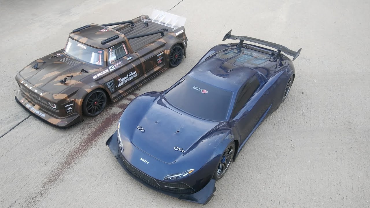 Arrma Infraction and Traxxas XO1 Open Road 4s Test