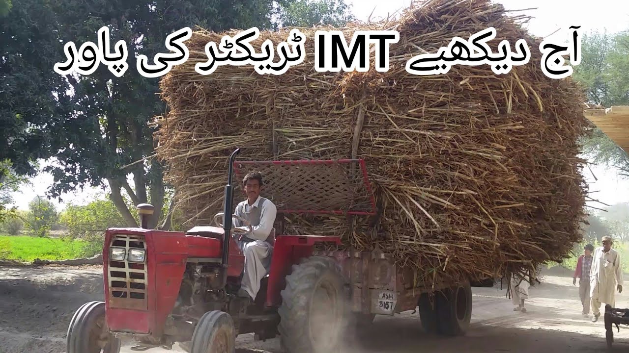 Check the power of imt bull power tractor with sugarcane trolley | Tractors 44 |