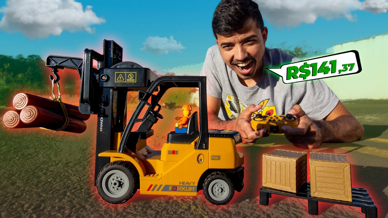 Comprei uma EMPILHADERIA de Controle Remoto que funciona de VERDADE! Empilhadeira CAT