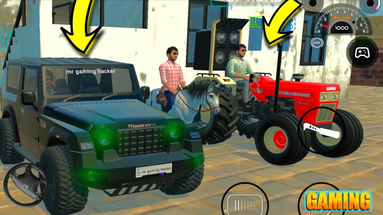 Thar, Tractor और Horse की खतरनाक रेस! 😱 | Indian Gaming Hacker/Tractor Gameplay 🎮/#gameplay 