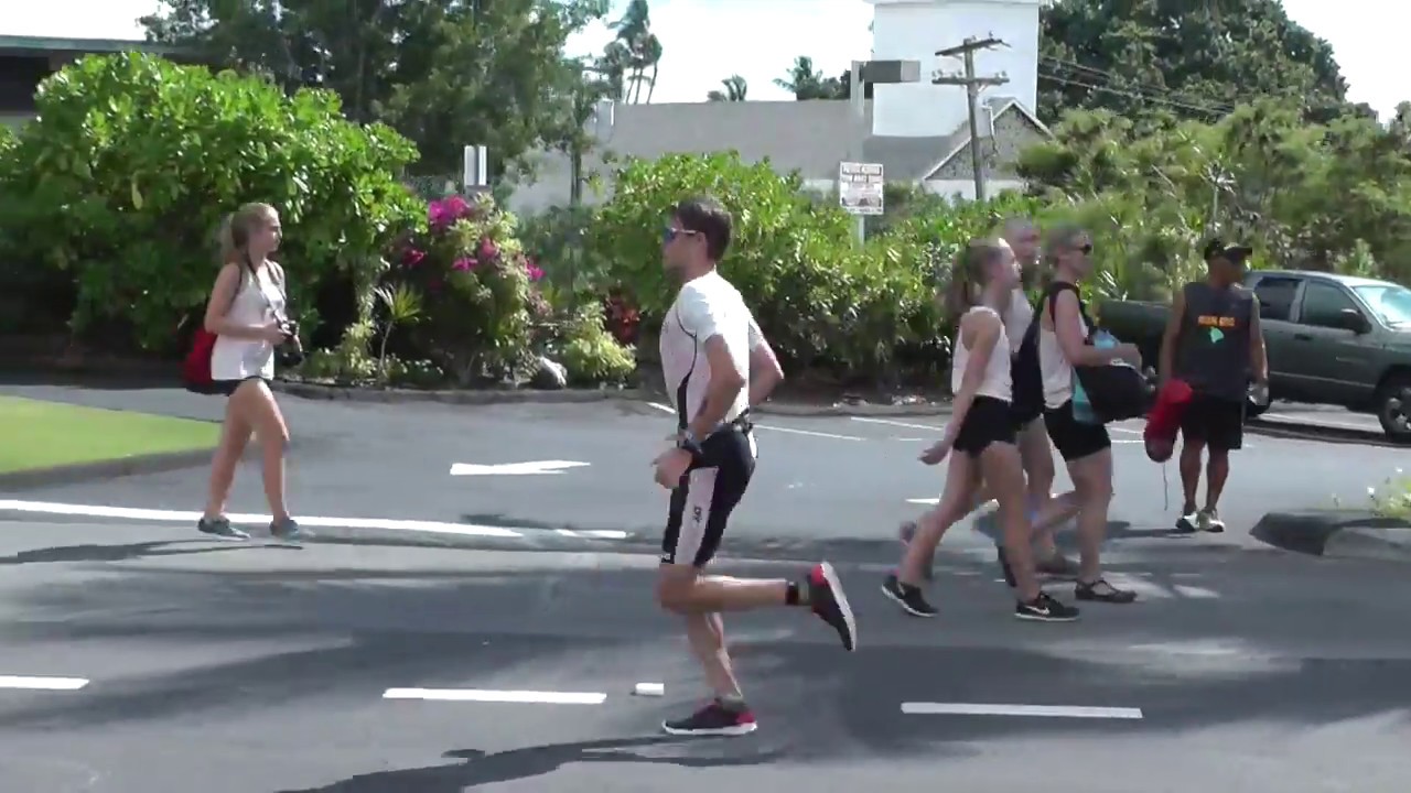 David McNamee in the last mile of the marathon Kona Ironman Hawaii 2018
