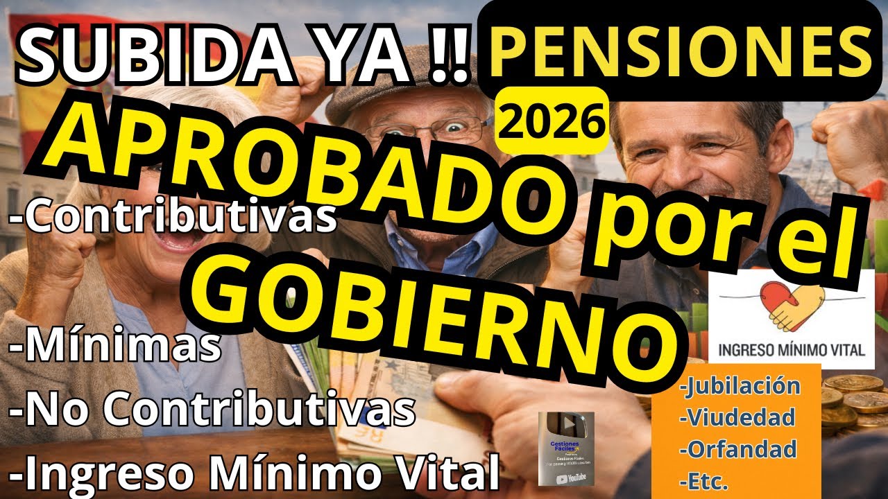 💰𝐏𝐄𝐍𝐒𝐈𝐎𝐍𝐈𝐒𝐓𝐀𝐒: 𝐋𝐚 𝐌𝐢𝐧𝐢𝐬𝐭𝐫𝐚 𝐀𝐍𝐔𝐍𝐂𝐈𝐀 𝐥𝐚 𝐒𝐔𝐁𝐈𝐃𝐀 𝐝𝐞 𝐥𝐚𝐬 𝐏𝐄𝐍𝐒𝐈𝐎𝐍𝐄𝐒 𝟐𝟎𝟐𝟔🫵#gestionesfaciles #pensiones2026