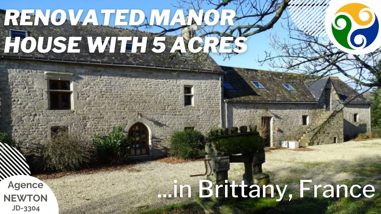 MANOR HOUSE FOR SALE IN FRANCE - Nr. Plouay in Brittany, manor house & apartment, pool and 5 acres