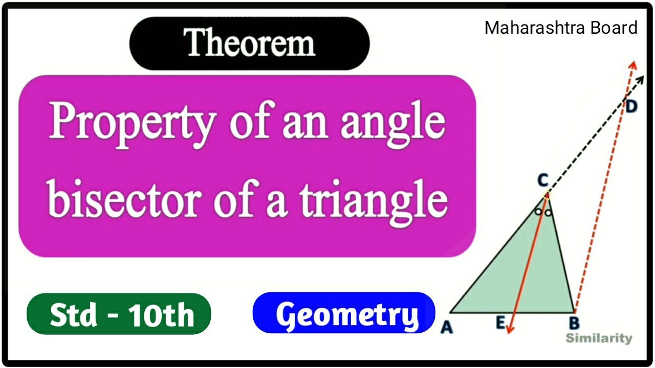Theorem of Property of an angle bisector of a Triangle | similarity std 10th | Geometry