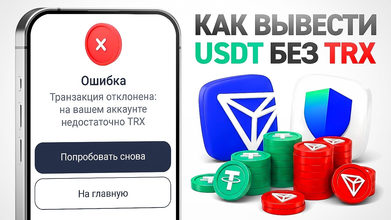 Как Отправить USDT TRC-20 Без TRX В Trust Wallet Или Tronlink? ( Что Делать Если Нет TRX ? )
