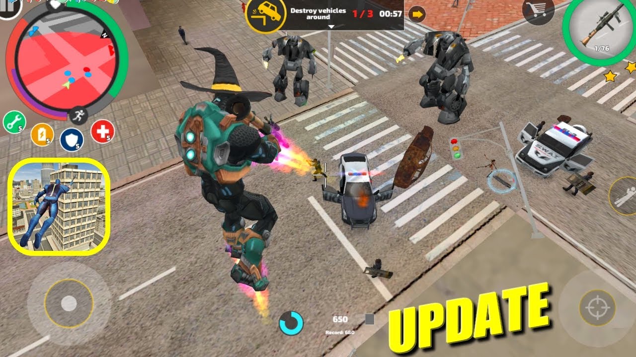 ROPE HERO VICE TOWN ESTÁ CADA VEZ MELHOR😎UPDATE & MUITA BAGUNÇA, JOGO DE HERÓIS E VILÕES, GAME HERO