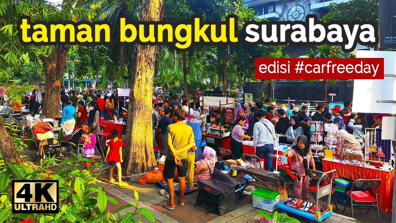 WALKING AROUND‼️ TAMAN BUNGKUL SURABAYA X CFD RAYA DARMO 【4K】