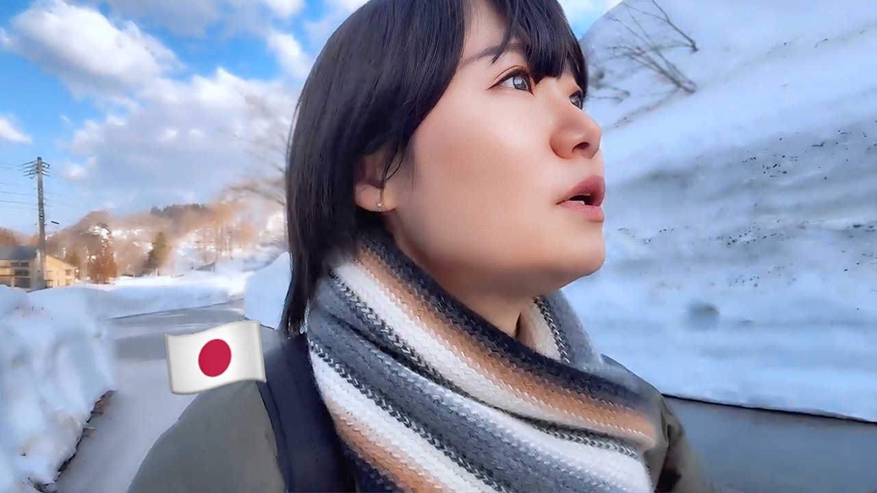 일본 폭설로 눈이 내 키만큼 쌓인 곳에 캠핑카 끌고 왔다