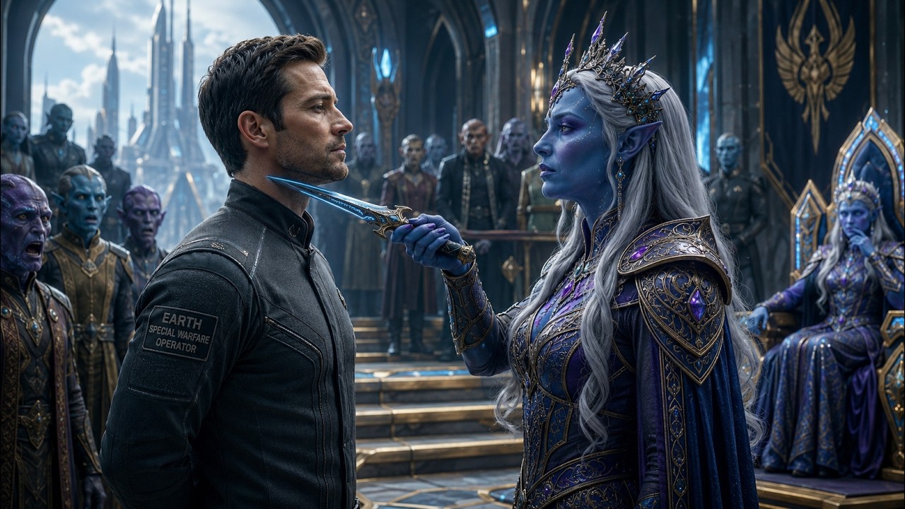 Alien Woman Empress Put a Blade to the Human's Throat&mdash;And Learned Why You Never Touch Earth
