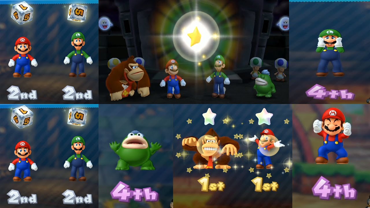 Mario Party 10 - Mario vs Donkey Kong vs Luigi vs Spike (Haunted Trail)