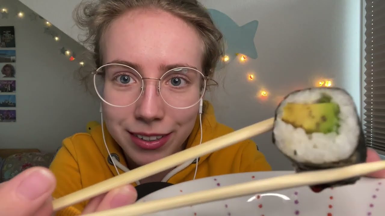 ASMR Sushi Mukbang + Whispers 🍣😍