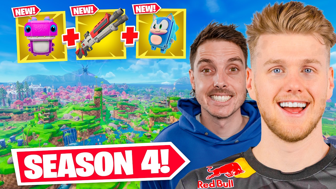 НОВЫЙ 4 сезон Fortnite! (с LazarBeam + Loserfruit)
