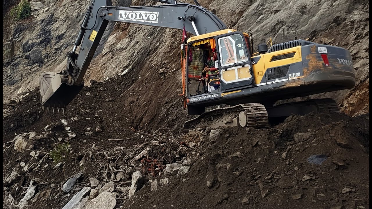 JCB working video - JCB working on top hill - Volvo EC210D #excavator #jcb #dozer #construction