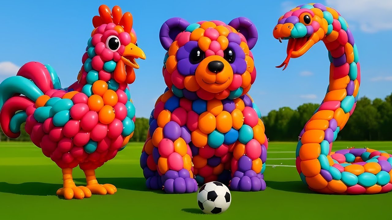🐯 Tiger Mascot Vibrato Assistant Placed on Football Field Colorful Balloon Animal Show