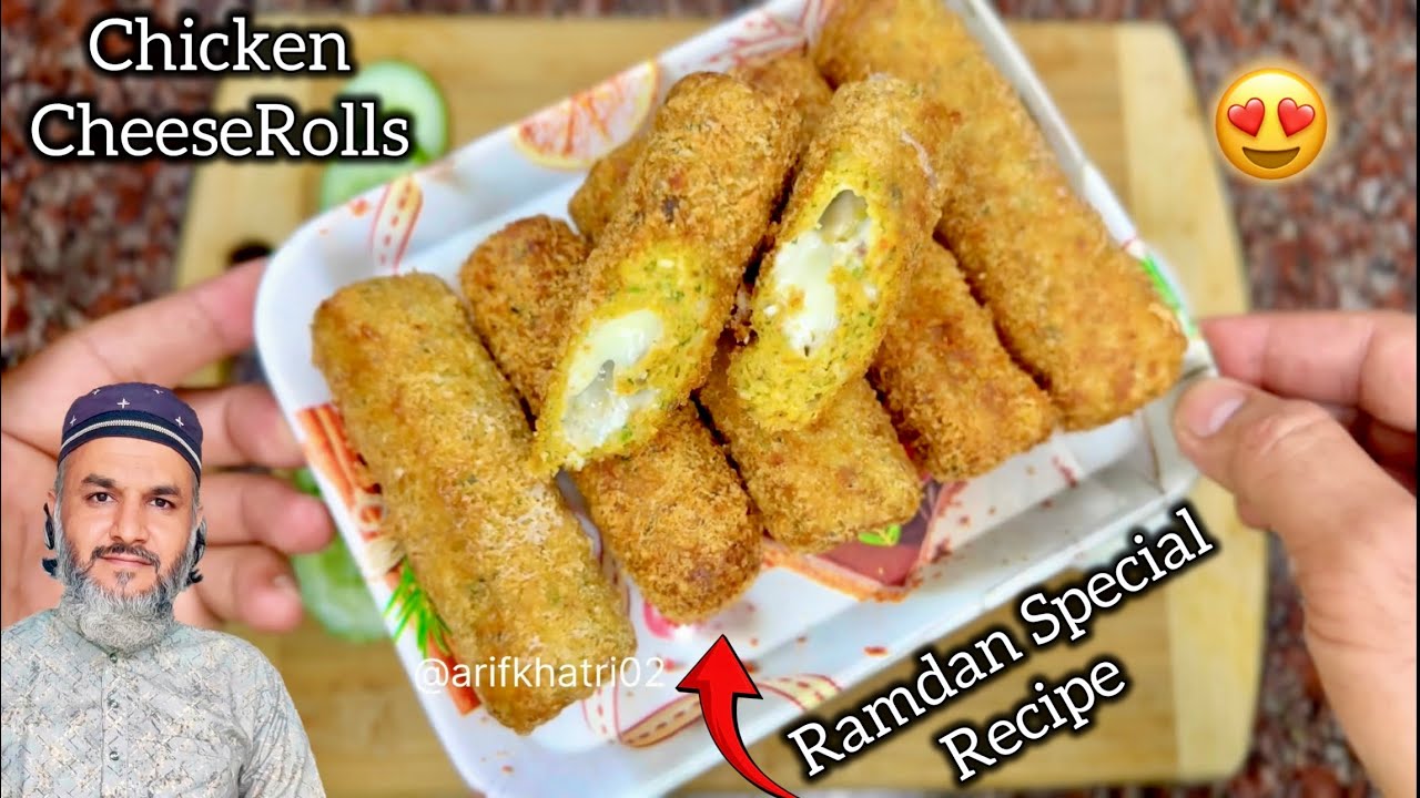 Ramadan Special Chicken Cheese Rolls 🫔 चिकन चेज़ रोल रेसिपी ~ चीज़ चिकन रोल ~ Cheese Chicken Rolls