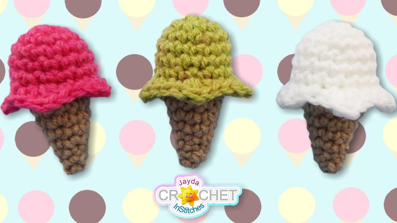 Miniature Ice Cream Cones Crochet Pattern & Tutorial