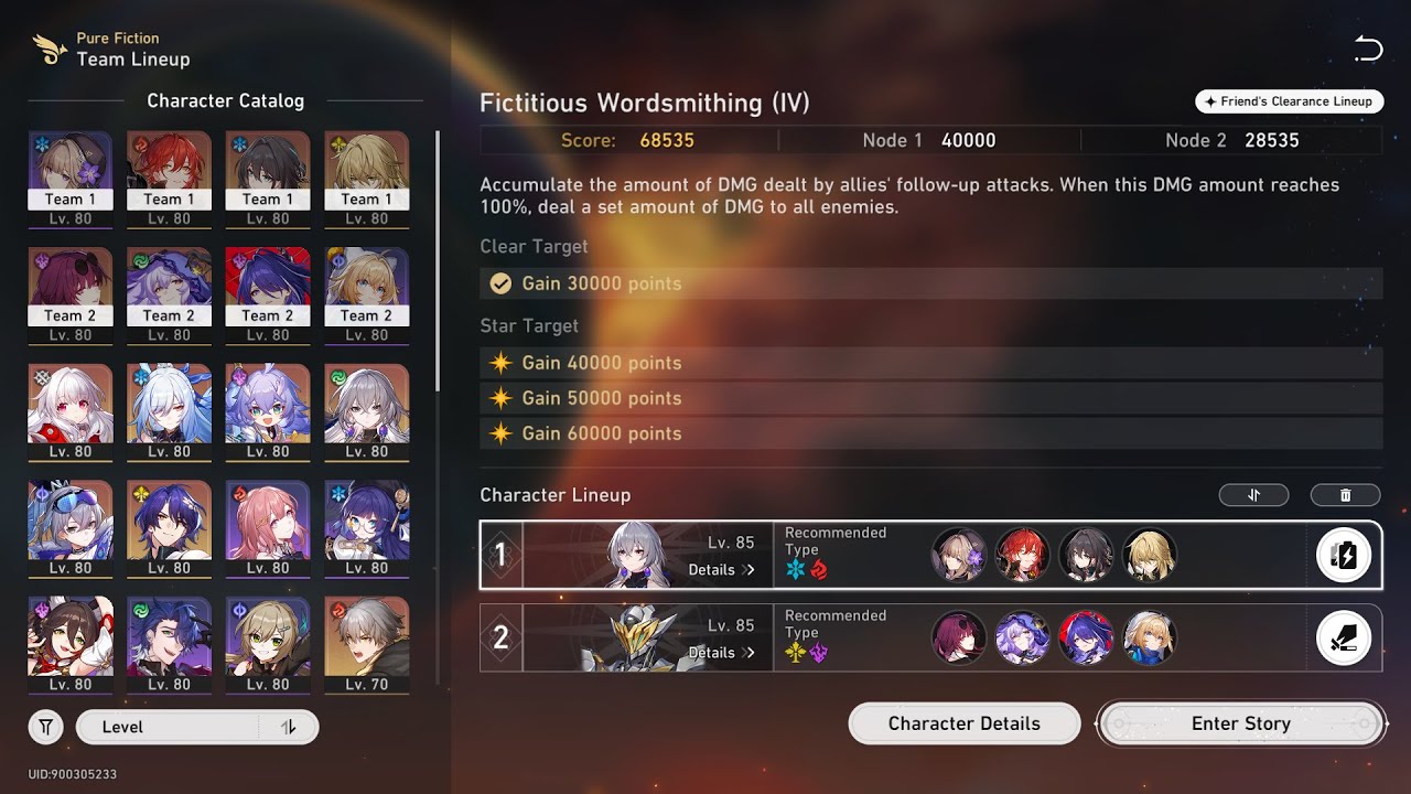Herta & Himeko Carried My Pure Fiction Fictitious Wordsmithing Run - Honkai Star Rail