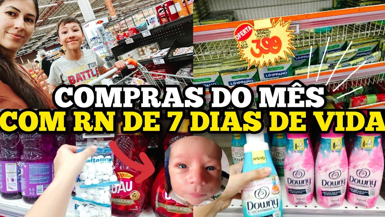 COMPRAS DO MÊS DE FEVEREIRO COM RECEM NASCIDO DE 7 DIAS NÃO  DEU CERTO🥹TIVE QUE IR EMBORA DO MERCADO