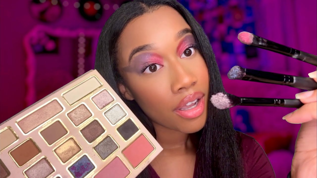 ASMR Girl With Eyeshadow Blindness Does Your Make-up at a Sleepover 👀😴 ASMR Make-up Application