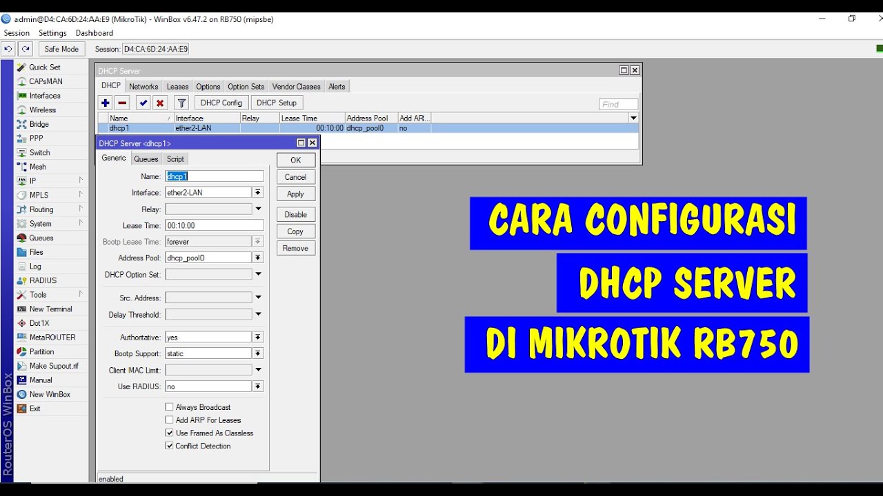 Cara Setting DHCP Server pada Mikrotik RB750 (Untuk Pemula)