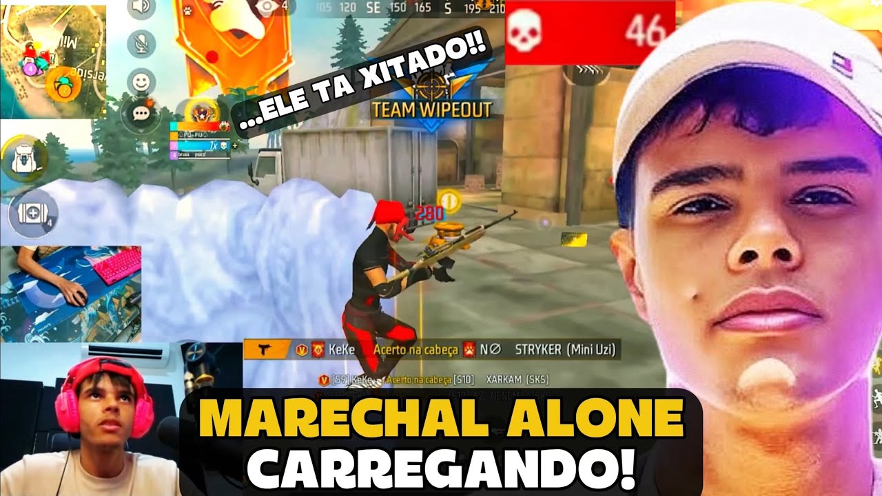 MARECHAL CARREGOU OS ALEATORIOS NA RANK E FEZ 25 KILL!! FREE FIRE - MARECHAL HIGHLIGHTS