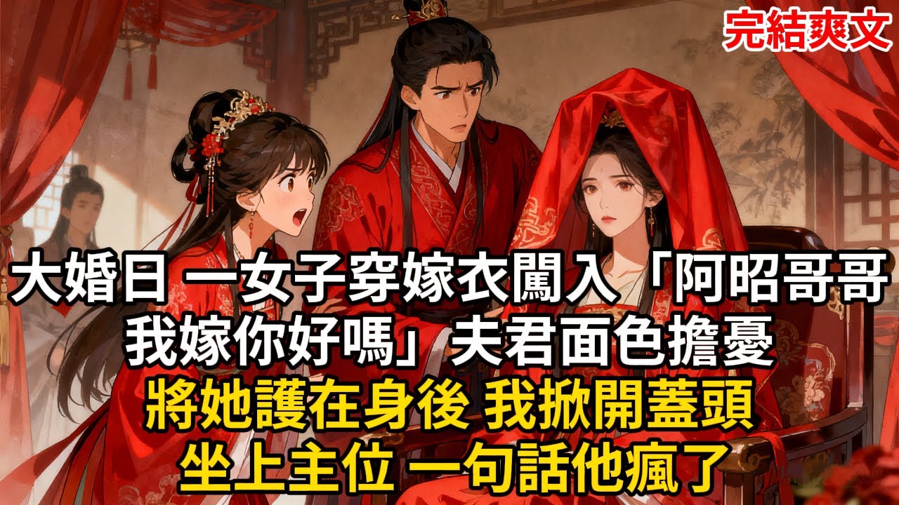 大婚日 一女子穿嫁衣闖入「阿昭哥哥 我嫁你好嗎」夫君面色擔憂 將她護在身後 我掀開蓋頭 坐上主位 一句話他瘋了#古言 #小説 #古風 #愛情 #情感故事 #爽文 #完結