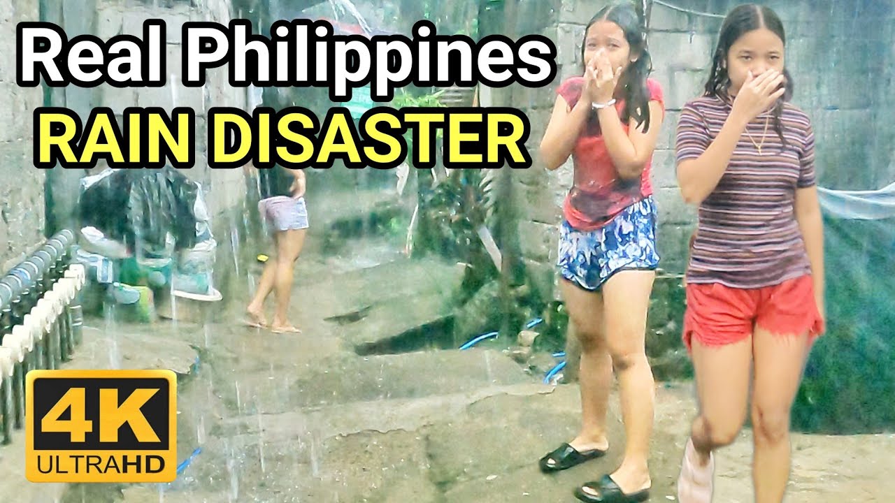 EXTREME HEAVY RAIN DISASTER | Walking Super Wet Heavy Rain in Payatas Philippines [4K] 🇵🇭