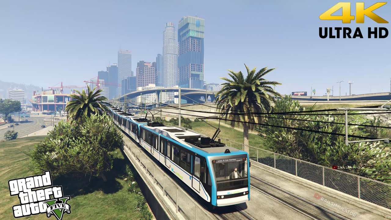 GTA V Los Santos Longer Metro Train Fully Re-Skinned | Blue Metro Livery Covers Entire Route