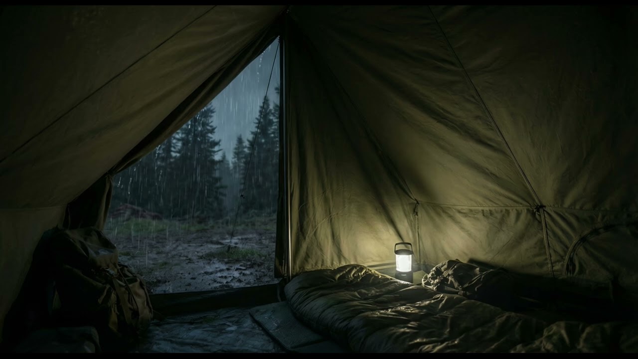 1 Hour Heavy Rain on Tent 🌧️ | Cozy Forest Camping Ambience for Sleep & Study