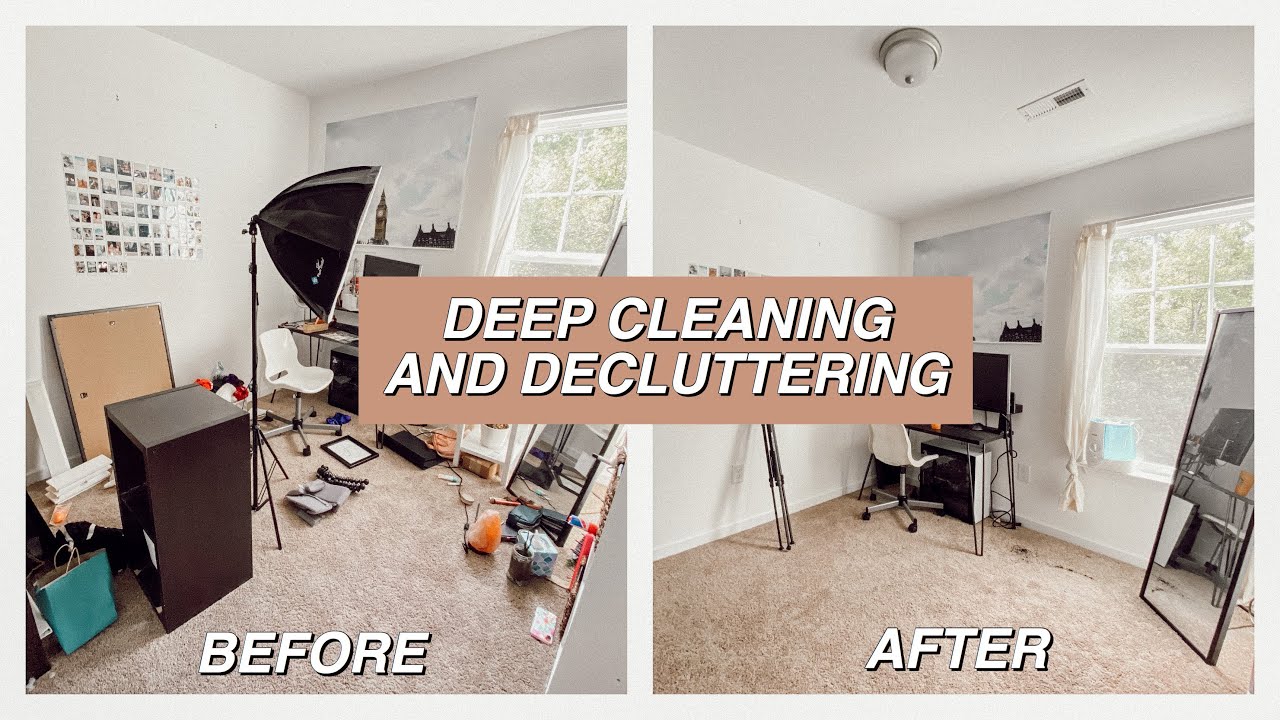 EXTREME DEEP CLEANING AND DECLUTTERING MY OFFICE (again!!) and Office Tour || huntermerck