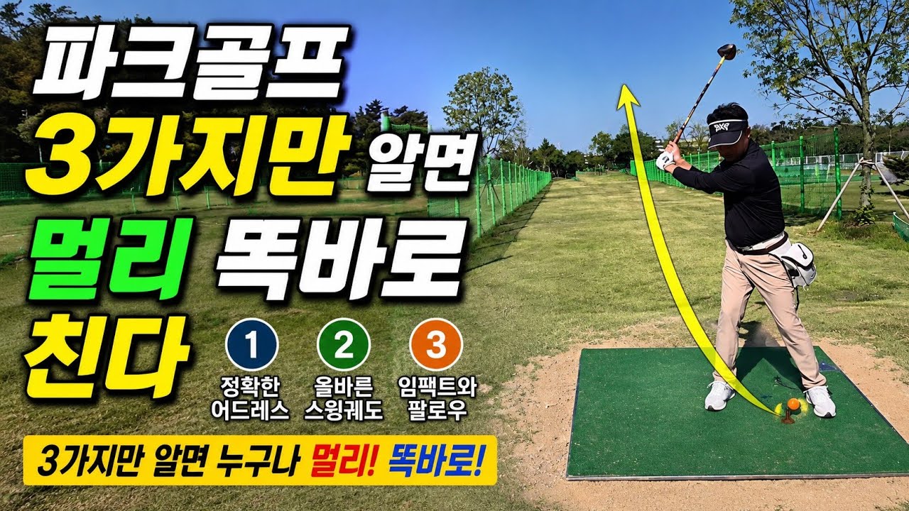 (3회)⛳️파크골프⛳️ 똑바로 멀리치기 레슨‼️ 3가지만 알면 나도 고수처럼 멀리 똑바로 칠수있습니다👍
