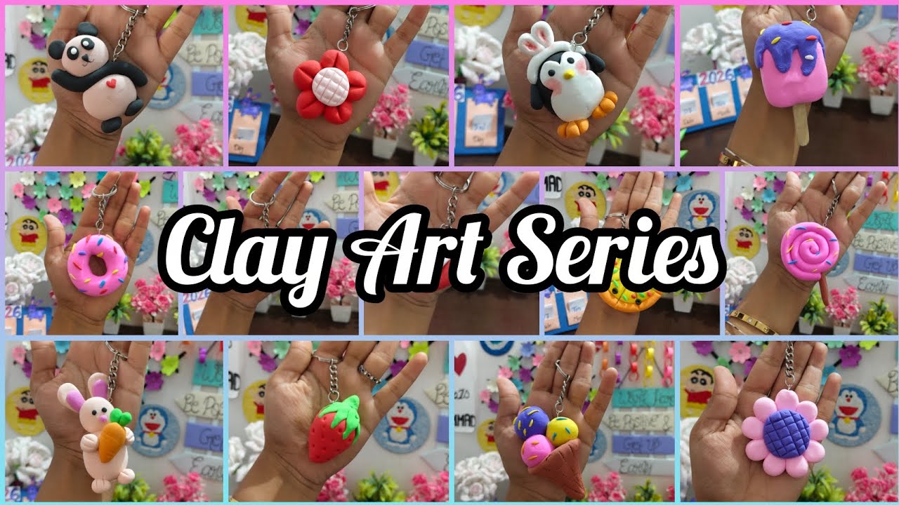Diy Cutest Clay Keychain Collection 🐰🌸 #viral #trending #diykeychain #clayart #handmade #craft #yt 