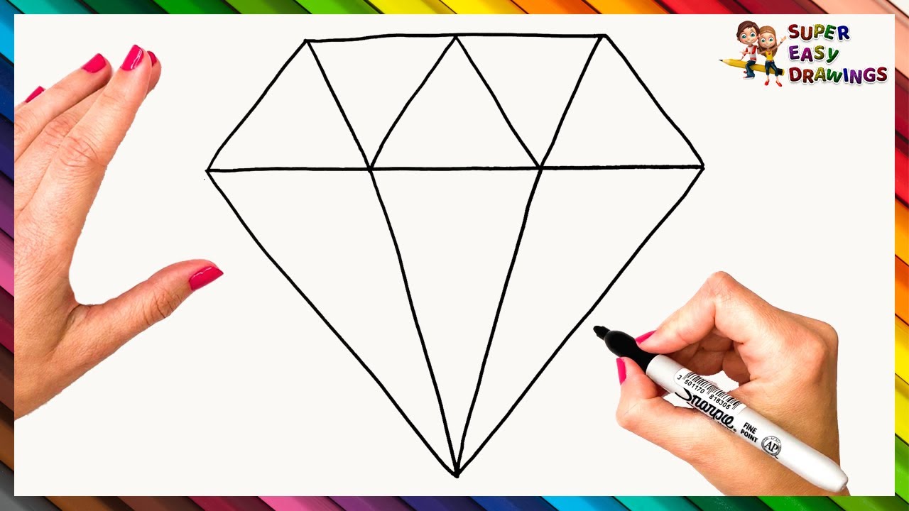 How To Draw A Diamond Step By Step 💎 Diamond Drawing Easy