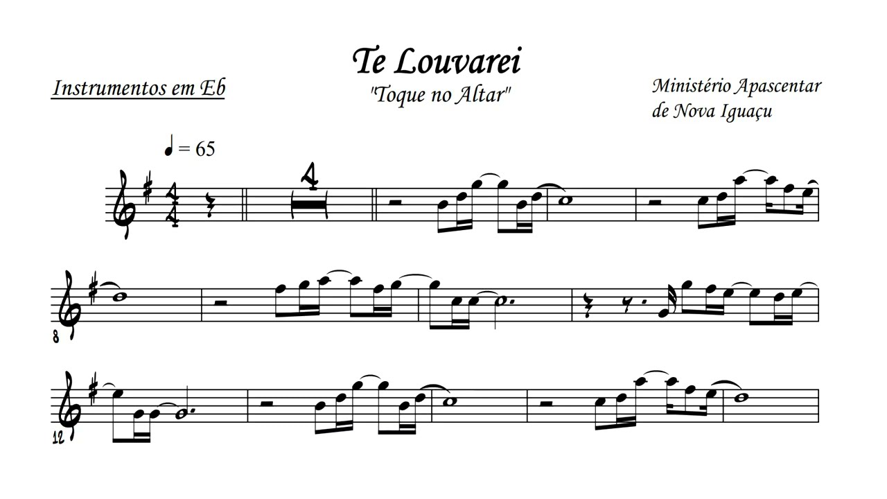 TE LOUVAREI (PERTO QUERO ESTAR) [sax alto] TOQUE NO ALTAR