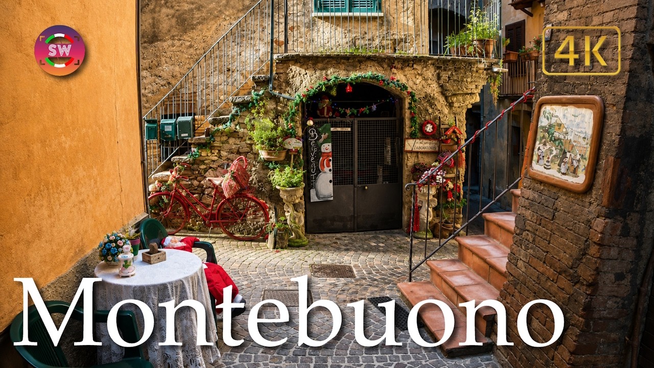 Montebuono (Lazio), Italy【Walking Tour】History in Subtitles - 4K