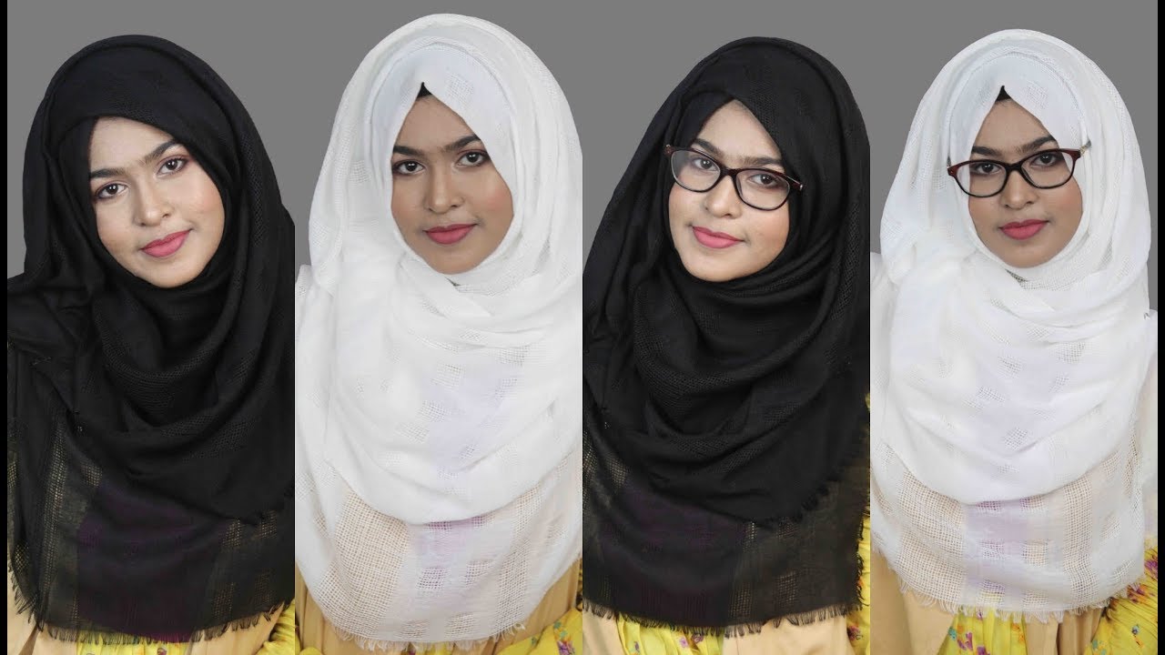School/College go to casual  hijab look with glasses for uniform(No extra layer+Full coverage)