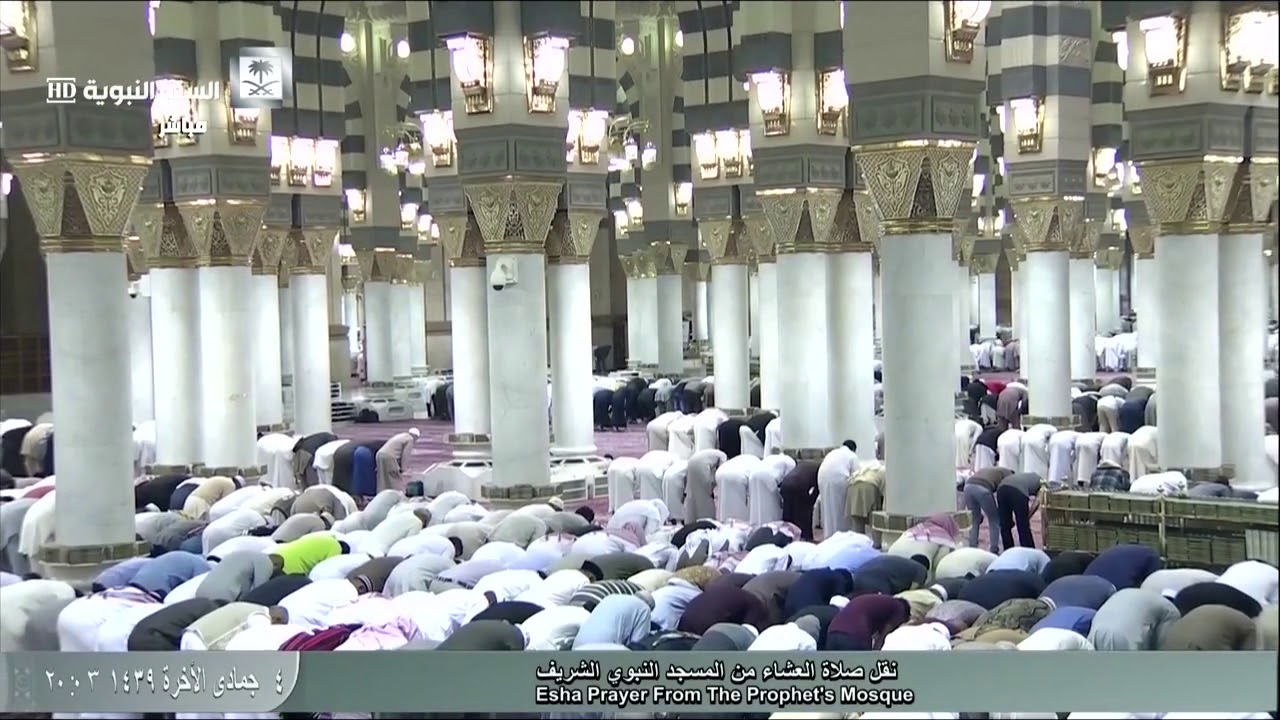 صلاة العشاء للشيخ عبدالباري الثبيتي اليوم الثلاثاء 4 جمادى الأخرة 1439 - المسجد النبوي