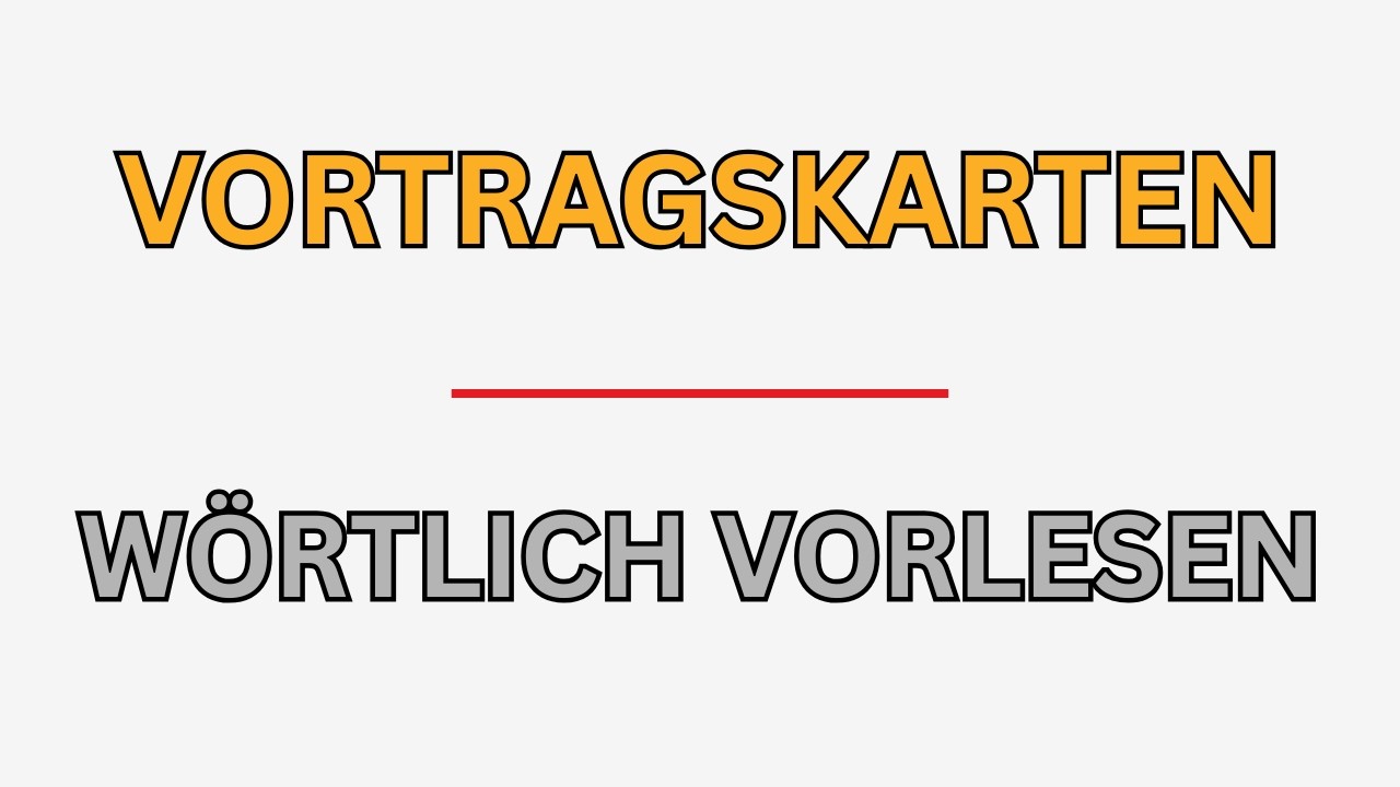 Warum wir mit Vortragskarten arbeiten – und wieso sie vorgelesen werden