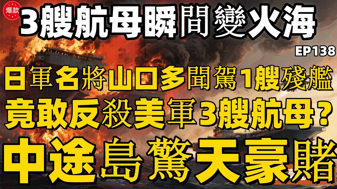 [EP138]太平洋戰爭：3艘航母瞬間變火海！日軍名將山口多聞駕1艘殘艦，竟敢反殺美軍3艘航母？中途島驚天豪賭！