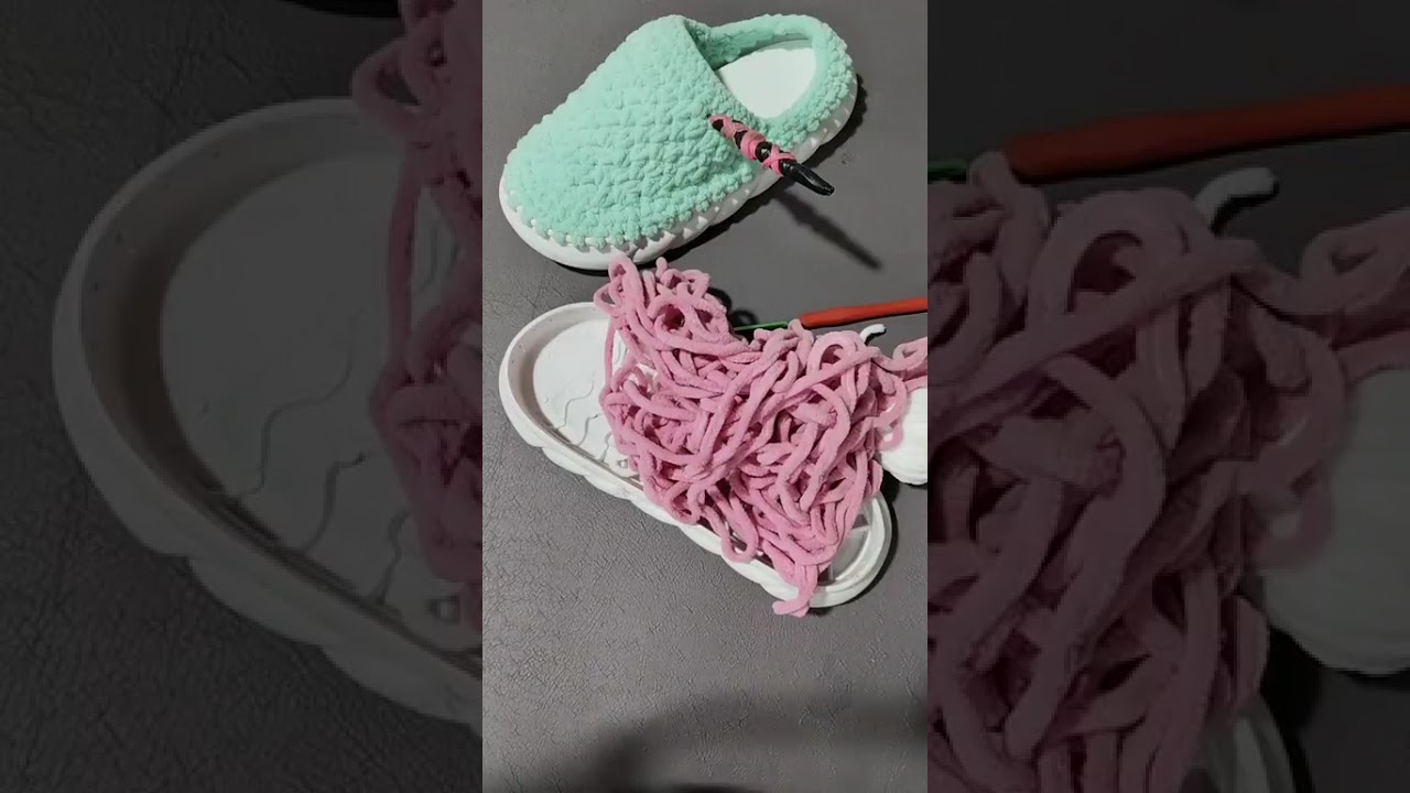 PANTUFLA TEJIDA CON CHENILLE / CLASE LIVE FACEBOOK 