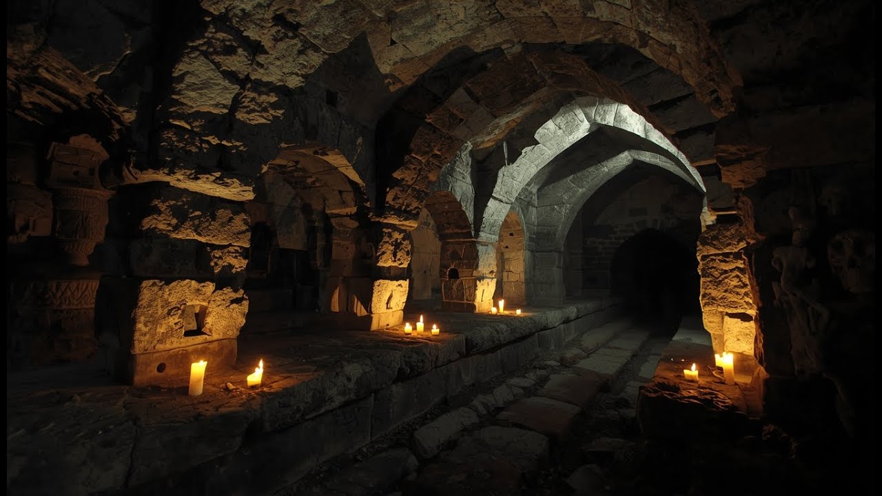 Silent Candles in Hollow Catacombs Moonlit Crypt Ambience 2 Shadowveil Sound Studio 1