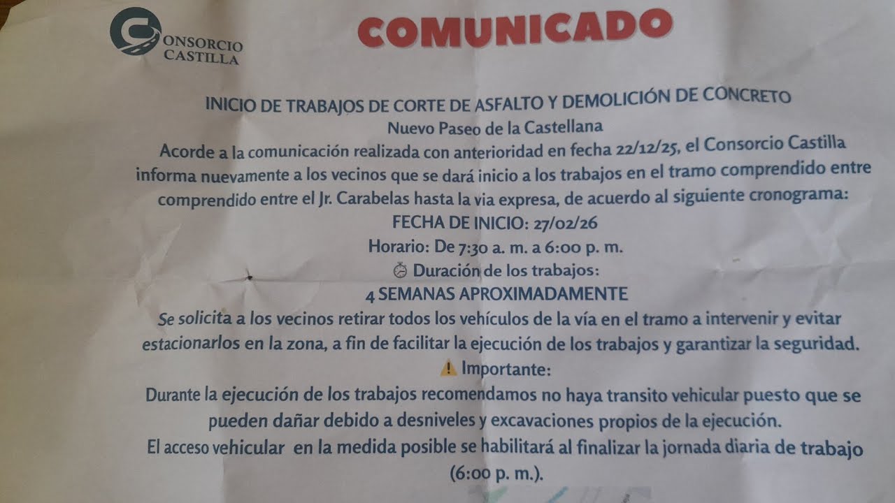 LIBERACION DE LA AV. PASEO DE LA CASTELLANA. CUADRA 9 .Santiago de Surco.Parte 2.