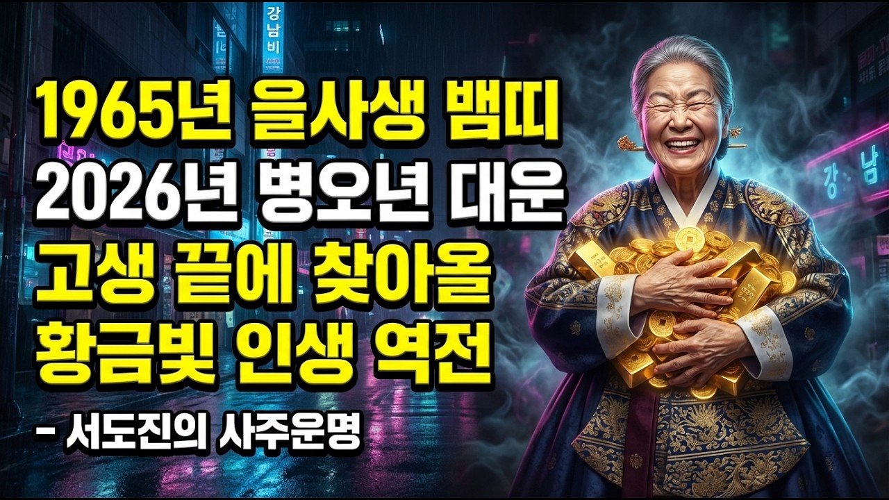 1965년 을사생 뱀띠 2026년 병오년 대운: 고생 끝에 찾아올 황금빛 인생 역전 - 서도진의 사주운명