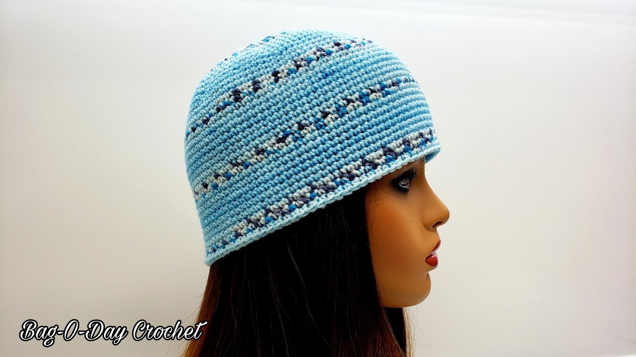 How To Crochet An Easy Single Crochet Beanie Unisex Hat | Bag O Day Crochet Tutorial #617