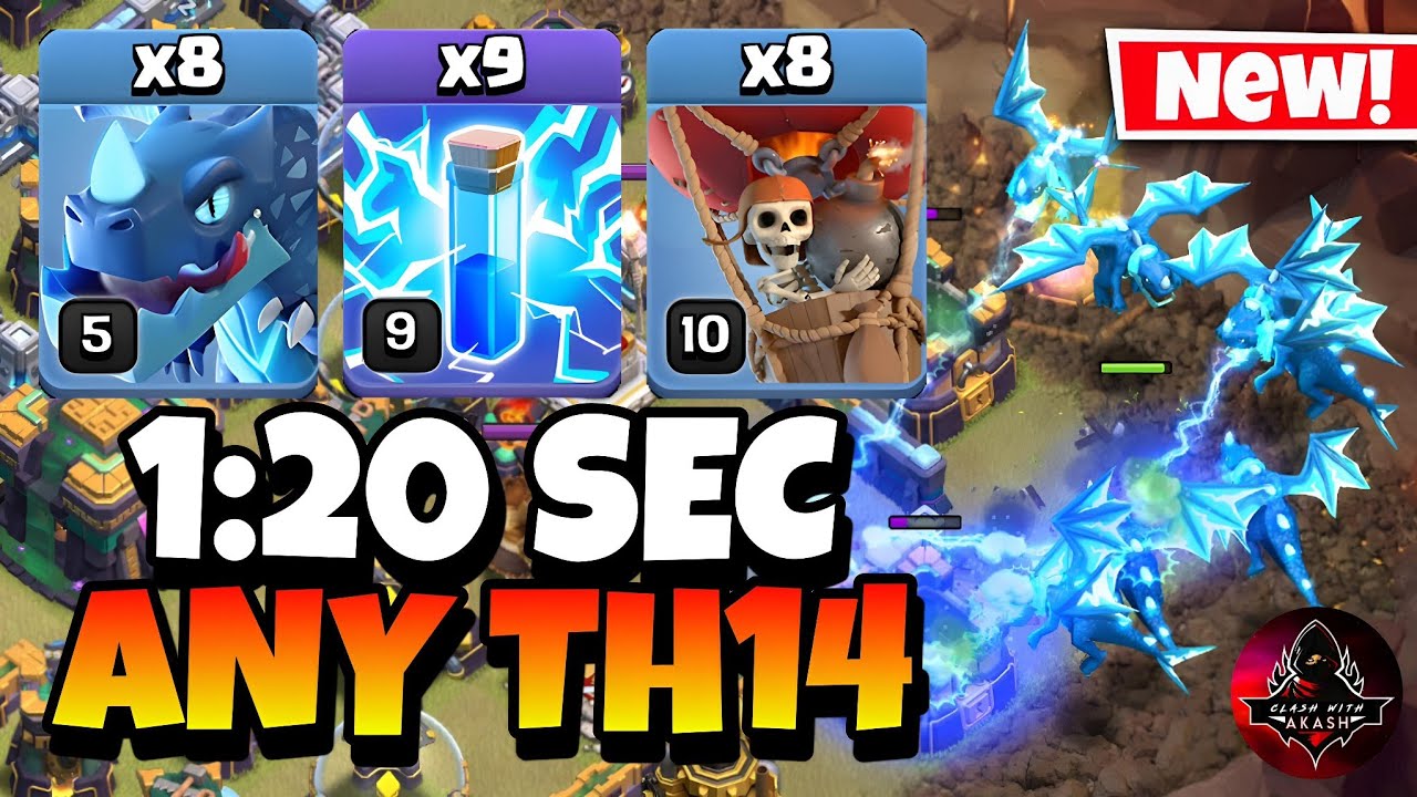 Epic Strategy! TH14 Zap Electro Dragon is the Easiest TH14 Attack Strategy in Clash of Clans🔥
