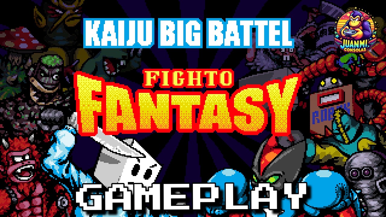 Kaiju Big Battel Fighto Fantasy // Gameplay // RPG Retropixel Wrestling // No commentary
