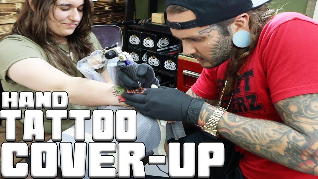 Hand Tattoo Coverup! Neotrad Rose at Sunshine State Tattoo, Deerfield Beach Florida | Tyler Nolan